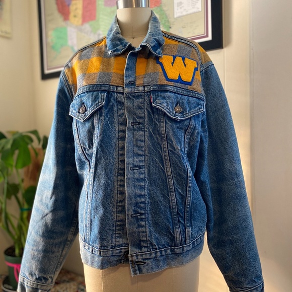 warriors denim jacket